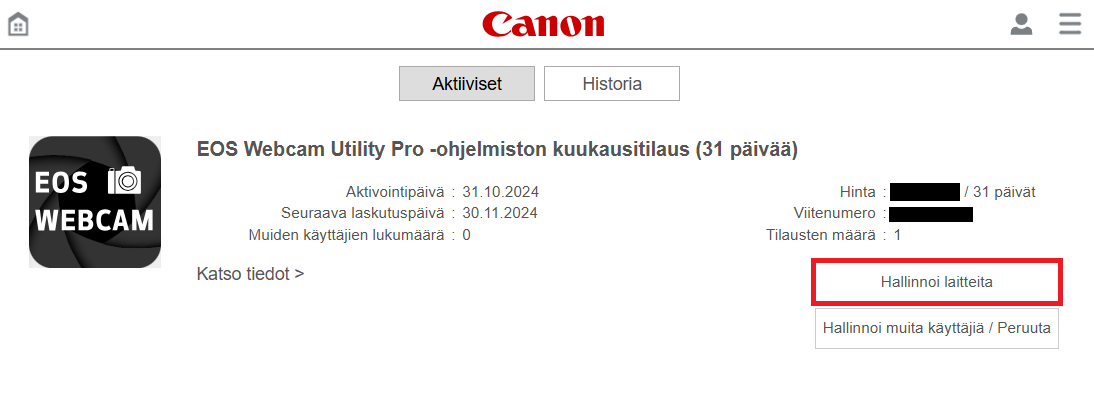 purchased plans device